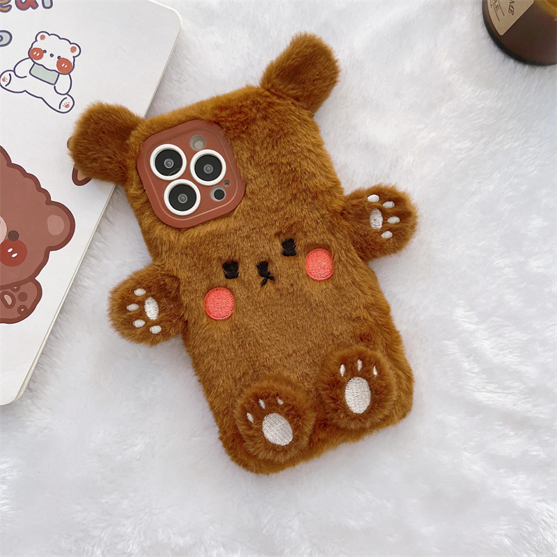 Korean 3D Cartoon Bear Fluffy  - Apple Iphone 16 评论和价格