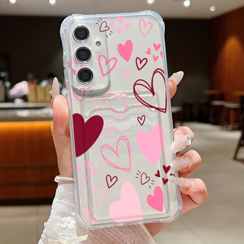 Love Heart Leaves Pattern Clea - Samsung Galaxy A55 评论和价格